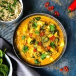 Fish-korma-curry-with-rice-and-red-chilli